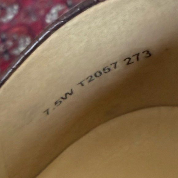 Trotters women’s Leather Slip-On Flats - Honor dark brown snakeskin size 7.5 W - Picture 6 of 7